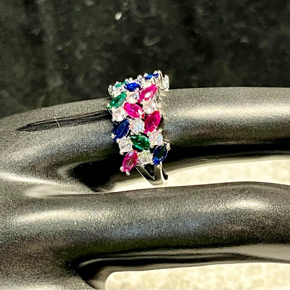 🌈silver multicolored ring-primary colors - Picture 2 of 10